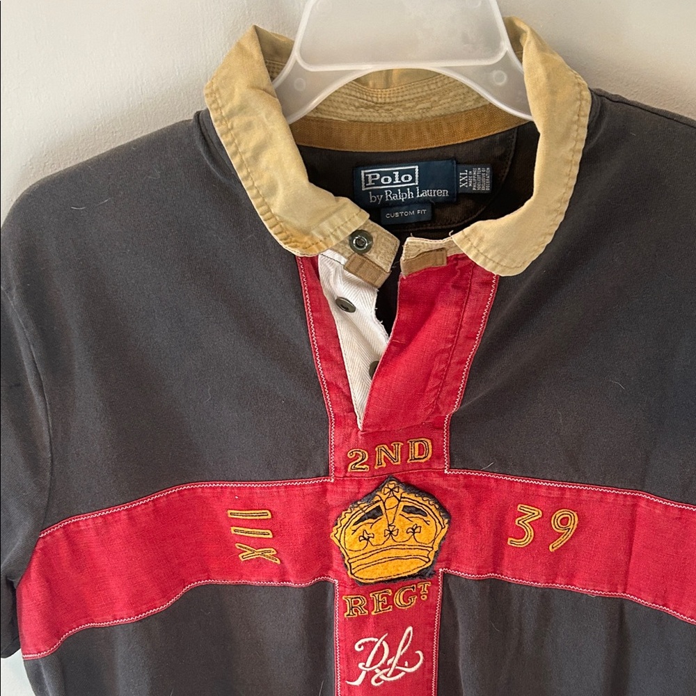 Polo by Ralph Lauren Men's Black and Red Polo Shirt